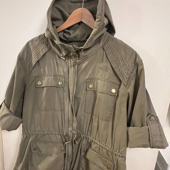 Michael Kors utility jacket army green sz M - Picture 2 of 9